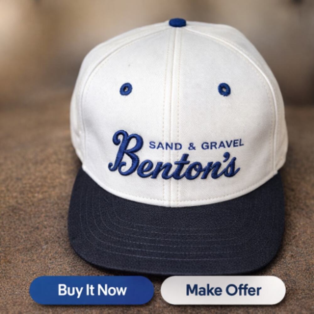 Benton's Sand & Gravel Adjustable Baseball Cap By Delong Mens Size Medium-Large